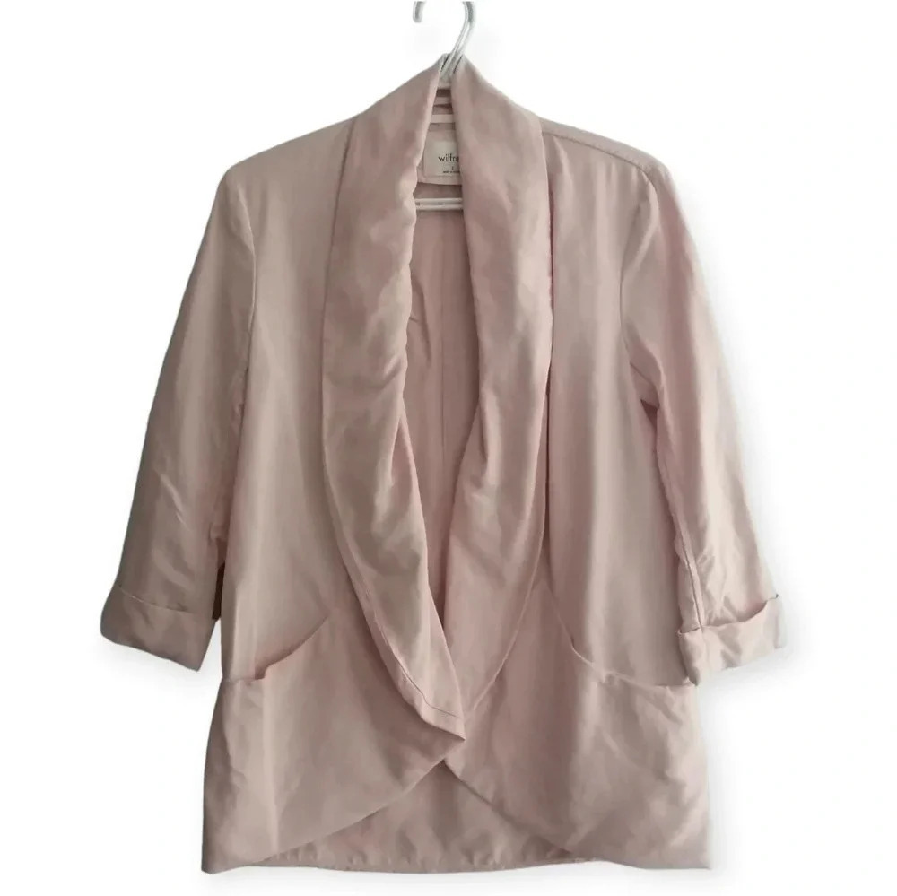Aritzia Wilfred Chevalier Linen Blend Blazer Soft Pink Size 2